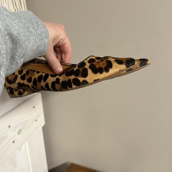 J. Crew Leopard Print Calf Hair Pointed Flats Size 7 - Picture 8 of 8